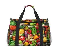 Frutas y Verduras Frescas Impresas,Bolsas Deportivas, Bolsos de Viaje Deportivos Cruzados de Mano, Bolsas de Viaje de Gran Capacidad para Mujeres y Hombres.