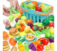 Frutas y Verduras Juguete 75 Piezas Comida de Juguete para Cocinita-Accesorios de Cocina Infantil Comida Juguete Juegos Educativos Alimentos Juguetes Juguetes Montessori Niños Niñas 2 3 4 5 Años