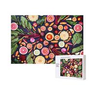 Frutas y Verduras vivas Veganas Imprimir,Rompecabezas de Madera de 300 Piezas, Juego Familiar, Rompecabezas para Adultos, Adolescentes, decoración del hogar