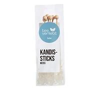 FRUTEG Candi Sugar Sticks Blanco | 6 palillos de candi en bolsa de papel de aluminio | Delicioso café y té de azúcar en el tallo | Candi azúcar blanco en la barra | Rock Candy Sticks 6 PCS.