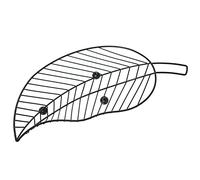 Frutero con Forma de Hoja de Metal en Negro 41x20x5cm