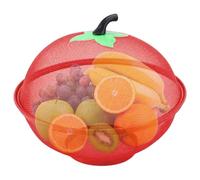Frutero con tapa, cesta de frutas de malla de alambre metálico de 11 pulgadas con fondo elevado, cesta de comida funcional, para encimera de cocina, tazón..