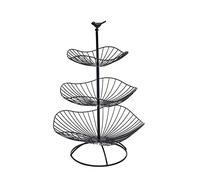 Frutero de 3 pisos, frutero de metal mate, moderno, soporte para frutas, para más espacio en la encimera, cocina, pan, aperitivos, verduras (negro), 20 x 25 x 31 cm