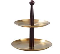 Frutero de acero inoxidable de 2/3 capas, delicado acero inoxidable de 2/3 capas, soporte recto, bandeja para postres y frutas, plato de cristal brillante