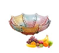 Frutero de cristal, bandeja decorativa for aperitivos for salón y fiestas, elegante plato de postre, cuenco europeo seco for cocina y comedor.(Multi-colored)