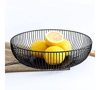 Frutero Metal Negro Cesta de Frutas Frutera 28x7.5 cm Grande Cesta de Frutas Fruteros de Cocina Moderno Cesto de Fruta