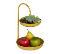 Frutero metálico Cesta frutas 2 pisos Cuenco frutas dorado Almacenamiento fruta