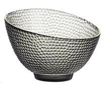 frutero, Tazones de vidrio Tazón for el hogar Ensaladera transparente individual Postre grande Fruta clásicos con adornos dorados dulces (Color: Gris)(Gris)