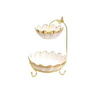 Fruteros de encimera, Frutero, bandeja de cerámica de lujo, dulcero de alta gama, multicapa, ideal for decorar la mesa de té del hogar, la sala de estar o como regalo de inauguración de casa o boda.