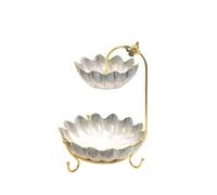 Fruteros de encimera, Frutero, bandeja de cerámica de lujo, dulcero de alta gama, multicapa, ideal for decorar la mesa de té del hogar, la sala de estar o como regalo de inauguración de casa o boda.