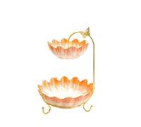 Fruteros de encimera, Frutero, bandeja de cerámica de lujo, dulcero de alta gama, multicapa, ideal for decorar la mesa de té del hogar, la sala de estar o como regalo de inauguración de casa o boda.