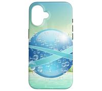 Frutiger Aero y2k Aesthetic Palm Trees Cyber Beach World Carcasa para iPhone 16