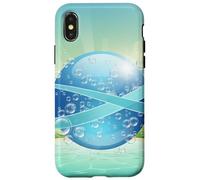 Frutiger Aero y2k Aesthetic Palm Trees Cyber Beach World Carcasa para iPhone X/XS