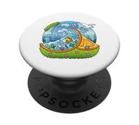 Frutiger Aero Y2K Moda Tendencias Declaración Pieza Tech Naranja PopSockets PopGrip Adhesivo