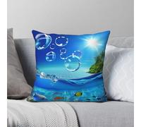 Frutiger Fishies Y2K - Funda de almohada cuadrada de poliéster y lino, terciopelo, con cremallera, decorativa, para coche, funda de cojín para coche