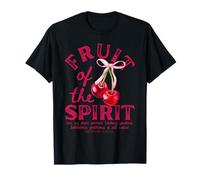 Fruto Del Espíritu Christian Coquette Rosa Arco Cerezas Camiseta