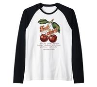 Fruto del Espíritu Crisitano Verso de la Biblia Vintage Cerezas Camiseta Manga Raglan