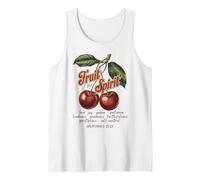 Fruto del Espíritu Crisitano Verso de la Biblia Vintage Cerezas Camiseta sin Mangas