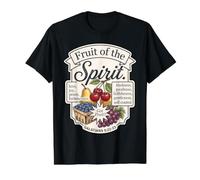 Fruto del Espíritu Gálatas 5:22 5:23 Christian Graphic Camiseta gráfica económica, Hombre, Negro, S