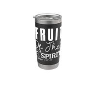 Fruto del Espíritu Galatianos 5:22-23 Diseño Motivacional Vaso térmico de acero inoxidable de doble pared