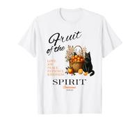 Fruto del Espíritu versículo bíblico Cristiano Lindo Cesta y Gato Camiseta
