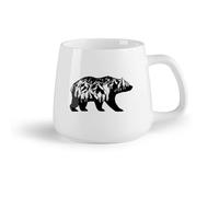 Frutta in ceramica Tazza regalo originale Animali della foresta Orso Silhouette Paesaggio Montagne （14oz/400ml） Ottimo per casa, ufficio, bar, idee regalo