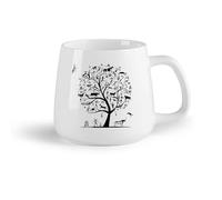 Frutta in ceramica Tazza regalo originale Elemento animale Albero Stile di vita antico Bovini e pecore Albero （14oz/400ml） Bar o regalo