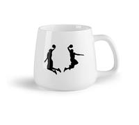 Frutta in ceramica Tazza regalo originale Giocatori di basket saltano gioco palla sport stanza dei ragazzi （14oz/400ml） Lavabile in lavastoviglie