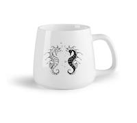 Frutta in ceramica Tazza regalo originale Incredibili animali marini dell'oceano: cavallucci marini （14oz/400ml） Regalo per uomo o donna