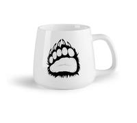 Frutta in ceramica Tazza regalo originale Orso grizzly, animale predatore, impronte di zampe e artigli （14oz/400ml） Porcellana fine (ceramica)