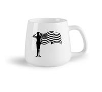 Frutta in ceramica Tazza regalo originale Soldato Donna Ragazza Ufficiale USA Patriottismo Bandiera Americana （14oz/400ml） per ufficio, casa