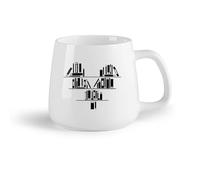 Frutta in ceramica Tazze da caffè in ceramica bianca Scaffale Cuore Lettura Libreria Home （14oz/400ml） per caffè, zuppa, tè, latte, latte macchiato, cioccolata calda, donna, uomo