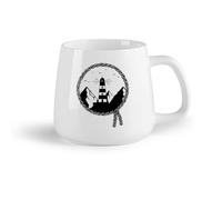 Frutta in ceramica Tazze da caffè, tazze da tè e caffè Casa sulla spiaggia in stile faro montagne uccelli （14oz/400ml） Ideale per casa e ufficio