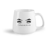 Frutta in ceramica Tazze in porcellana Extension per capelli con logo De Cils, modello francese, per salone di bellezza, ciglia magiche （14oz/400ml） per espresso