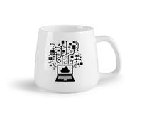 Frutta in ceramica Tazze in porcellana Impostazioni di rete sociale del computer online Sistema Internet del giocatore （14oz/400ml） Bar o regalo