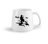 Frutta in ceramica Tazze resistenti Pianta fantasma del teschio di Halloween, casa del pipistrello del mago del fantasma di Halloween （14oz/400ml） per casa e ufficio