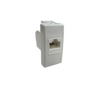 Frutto RJ45 UTP Cat.6A - Toma modular de 8 polos para cables Ethernet compatible con BTicino Luna, conexión a crimpar sin herramientas, color blanco