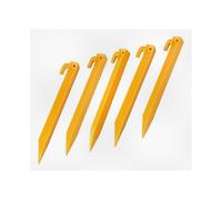 Fruugo Plastic Tent Stakes for Caravan Awnings, Windproof Ground Pegs for Outdoor Hiking and Canopy, Yellow (5 Pack)