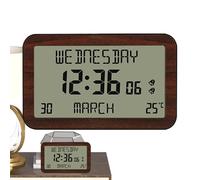 Fruusv Alarm Clock, Digital Bedside Clock, High-Definition Multi-Function Display, Multilingüe Reminder System, Time Management Device for Home, Offices, Desk, Bedroom, 6,73 x 3,7 pulgadas
