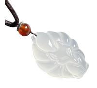 Fruusv Animal Necklace, Nine-Tailed Jewelry, Fashion Chalcedony Pendant, Lucky Amulet Women, Elegant Gift for Girlfriend, Mystic Charm to Outfits and Special Occasions
