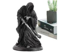 Fruusv Black Tunic Robe Statue of Holy Death Santa Muerte, figura gótica
