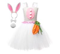 Fruusv Bunny Costume Kid, Bunny Tail Ballet Dress, Rabbit Tutu Outfit, Holiday Clothing Accessories, Kids Animal-Themed Traje, Easter Party Outfits Set for Girls