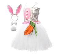 Fruusv Bunny Costume Kid, Bunny Tail Ballet Dress, Rabbit Tutu Outfit, Holiday Clothing Accessories, Kids Animal-Themed Traje, Easter Party Outfits Set for Girls