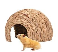 Fruusv Bunny Grass House, Rabbit House, Natural & Safe Handmade, Comfortable Chinchilla Guinea Pig, Cattail Hideaway For Hamster, Small Pets Rest & Play, 0.98 * 0.98 * 0.71 Inch