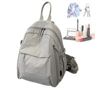 Fruusv Carry-On Backpack, Multi-Pocket Travel Bookbag, Lightweight Luggage Design with Water Bottle Holder Included for School, College, Hiking, Airplane Travel, Boys, Girls, Light Grey and Yellow