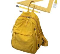Fruusv Carry-On Backpack, Multi-Pocket Travel Bookbag, Lightweight Luggage Design with Water Bottle Holder Included for School, College, Hiking, Airplane Travel, Boys, Girls, Light Grey and Yellow