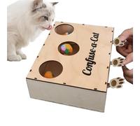 Fruusv Cat Hunting Box, Confuse a Cat Puzzle, Interactive Cat Toy, Wood Cat Puzzle, Natural Cat Hunting Box, Cat Activity Box, Cat Owner Interactive Play for Dog and Cat