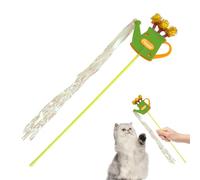 Fruusv Cat Wand, Cat Toy, Interactive Cats Teaser, Indoor Play Stick, Bite Resistant Design, Long Feathers Attachment, 1 paquete, Multicolor, Ideal para Boredom Relief, 54 x 10 cm