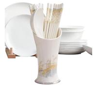 Fruusv Ceramic Utensil Holder, Large Ceramic Cutlery Crock, Kitchen Gadget Organizer, Stylish Design, for, Chopstick, Home, Cooking, Serving, Dining, Restaurant, Commercial, RV, Picnic