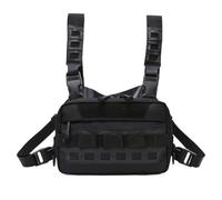 Fruusv Chest Rig, Multifunctional Adjustable Outdoor Bag, Waterproof Large Capacity, Durable Sports Equipment, Versatile Utility Gear, (Black, 1 Pack), Perfect for Fishing, Hiking
